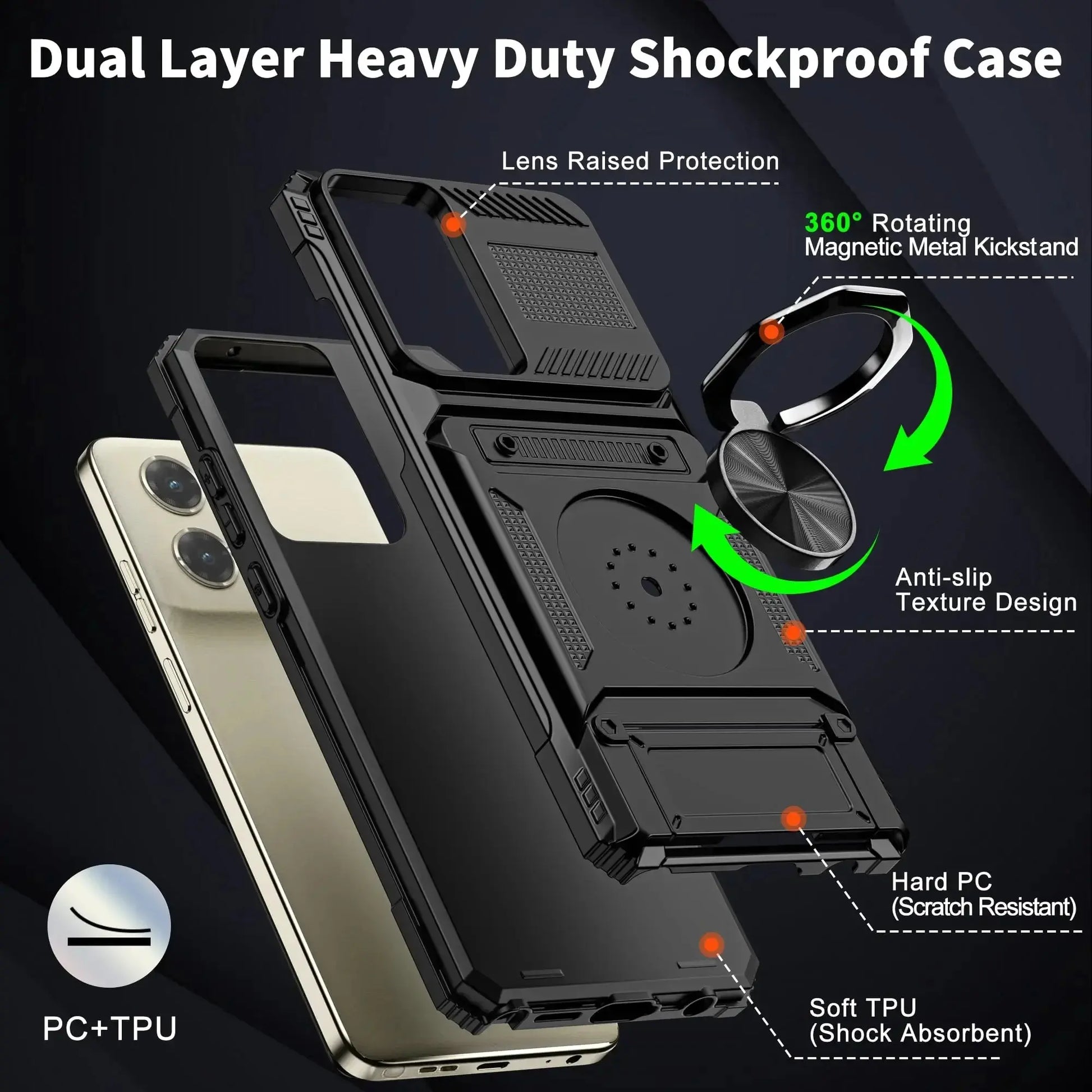 Case For Motorola Edge 50 Fusion Edge 50 Ultrra G 2024 G Stylus 5G G Play Card Holder Rotated Layer Heavy Shockproof Wallet Case 