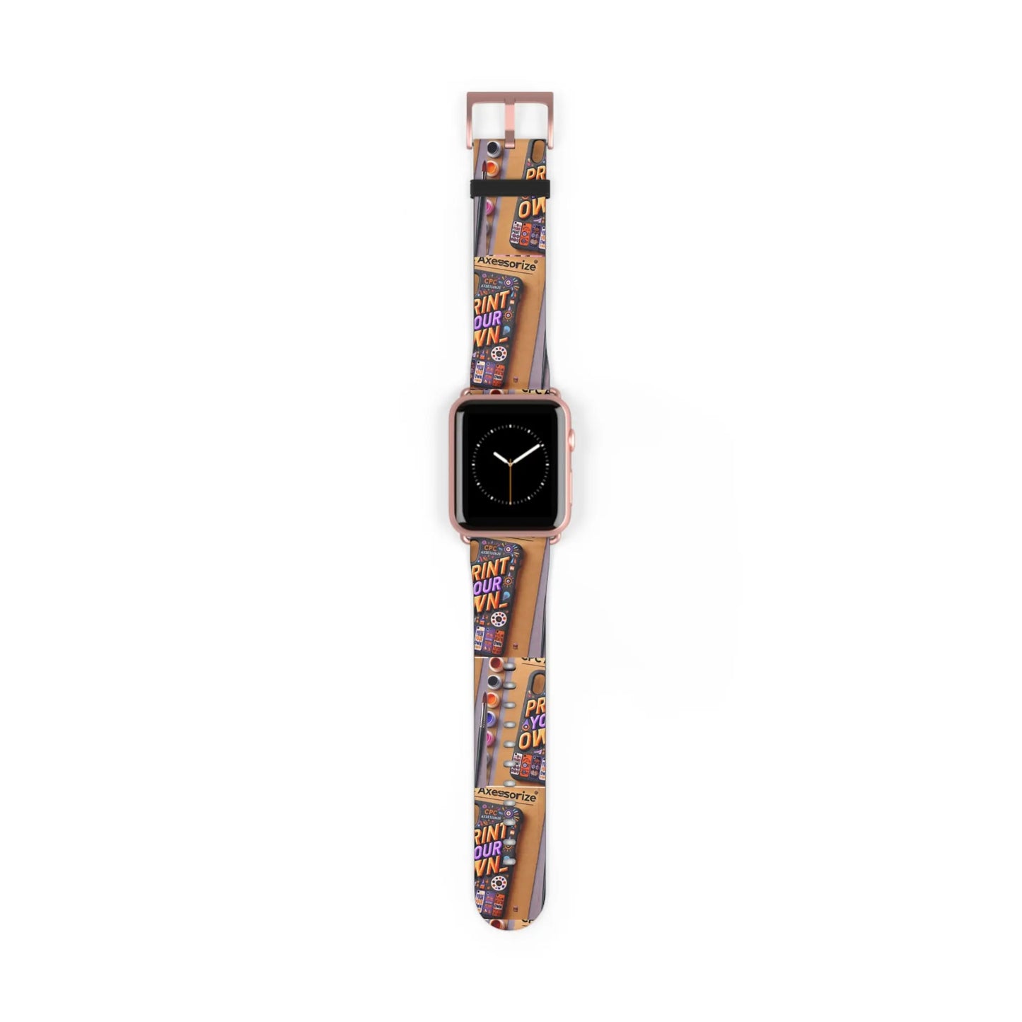 Customizable Watch Band - Print Your Own Design  42-45-mm-Rose-Gold-Matte